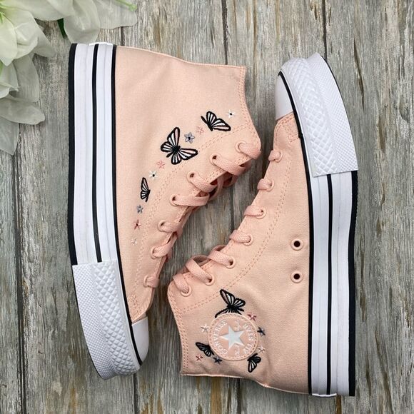Converse Chuck Taylor All Star Butterflies Hightop Sneaker Shoes Size 7.5 - Picture 4 of 10
